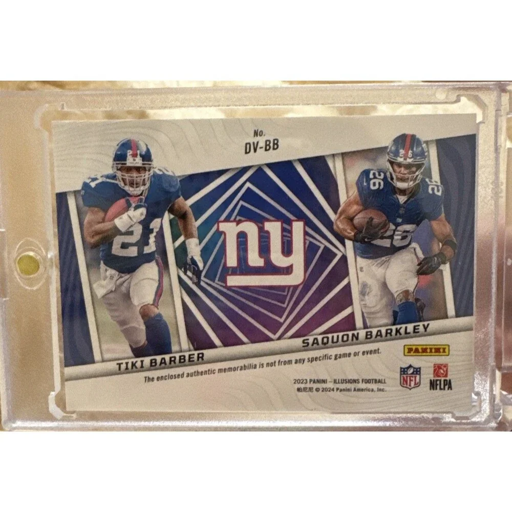 2023 Panini Illusions - déjà vu #DV-BB Saquon Barkley, Tiki Barber